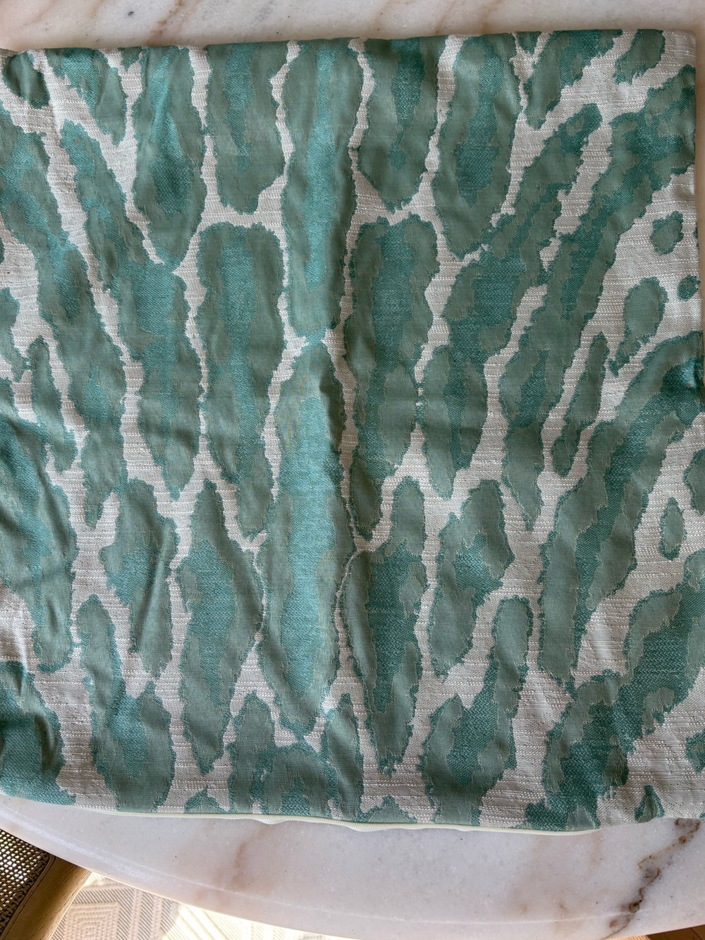 (2) 18 x 18  pillow covers light green and turquoise